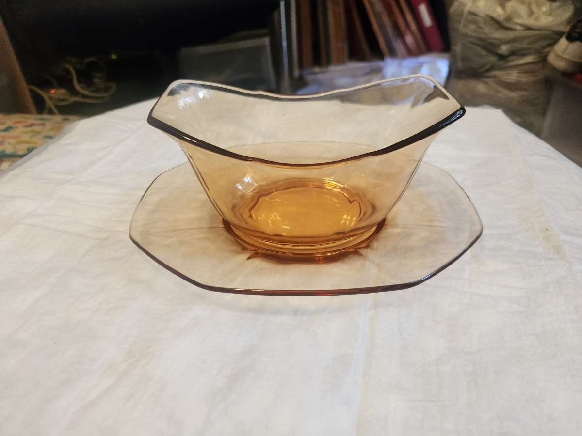 1930s Fostoria Glass Amber