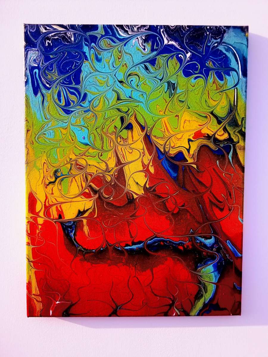 16 x 12 x 1 Acrylic Pour Painting