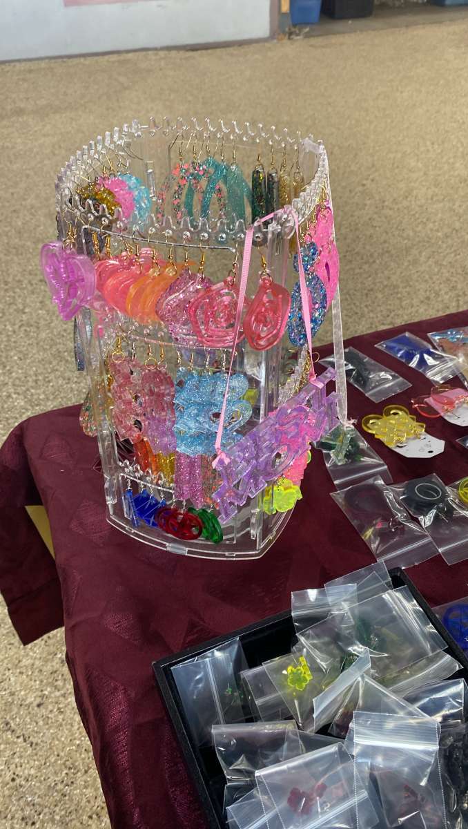 earrings and keychains