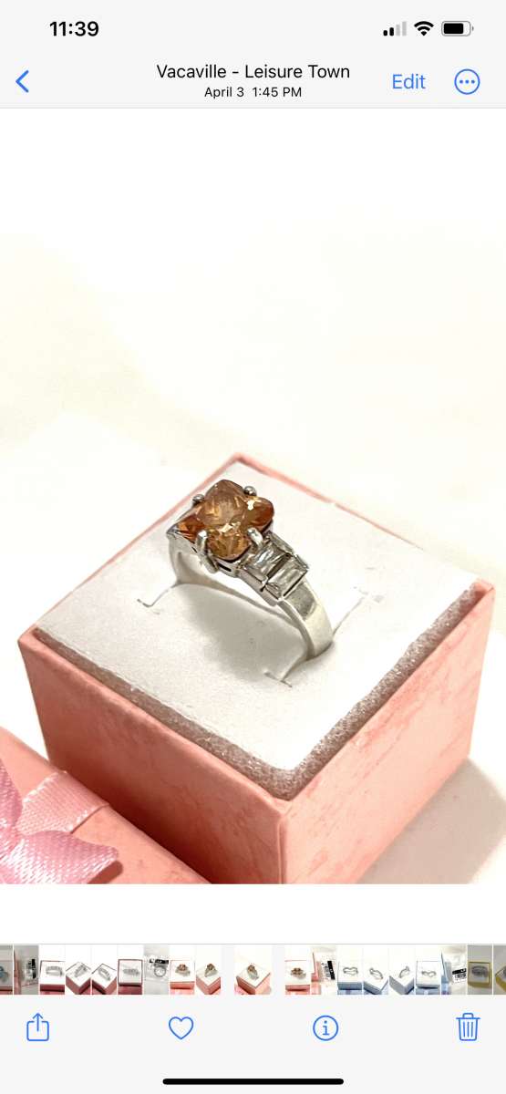 brand new yellow topaz silver ring size 6 and half