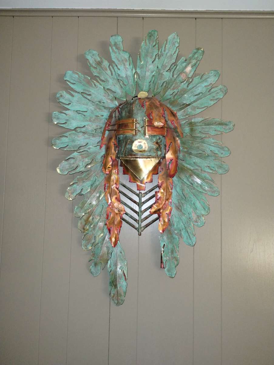 All copper authentic katchina mask