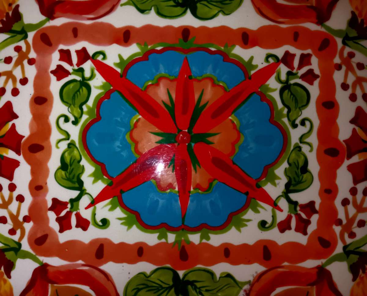 giant colorful hard plastic tray to bring to table