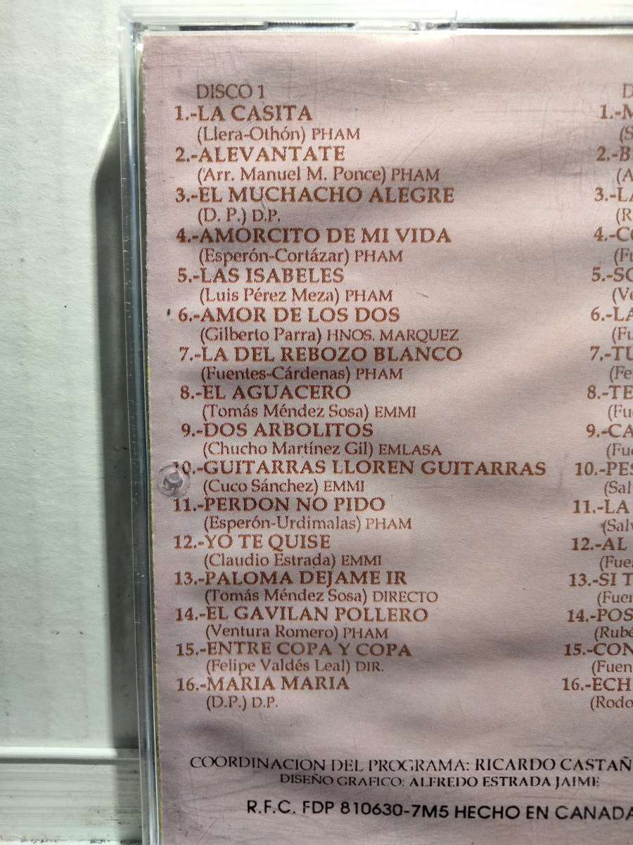 PEDRO INFANTE CANCIONES RANCHERAS 2 CDS USADOS EN EXC COND