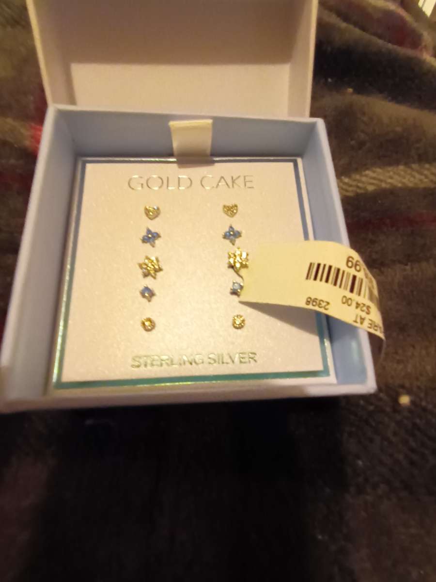 turn silver earrings baby blue