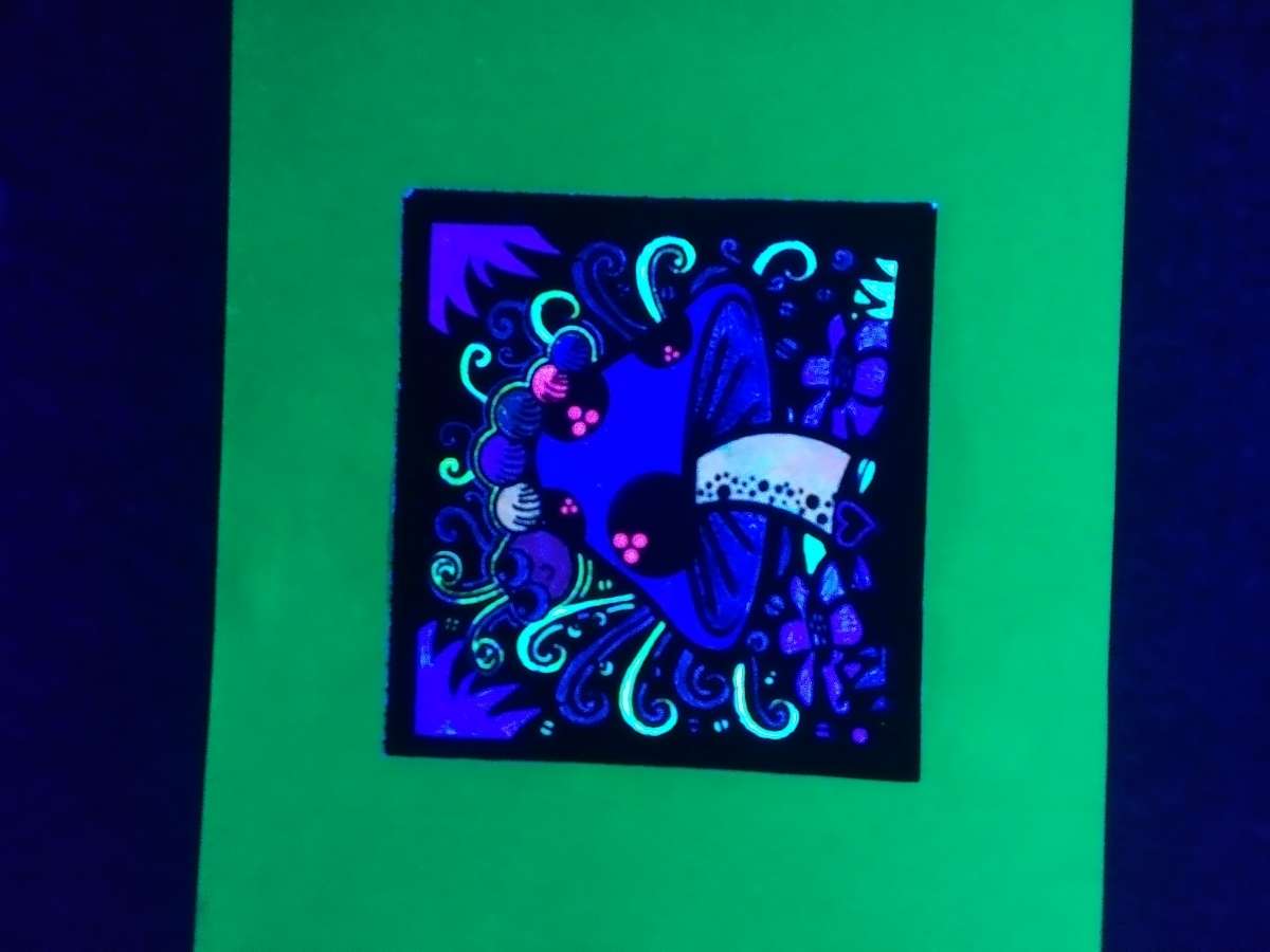 Hand made velvet posters that also glow in blacklight