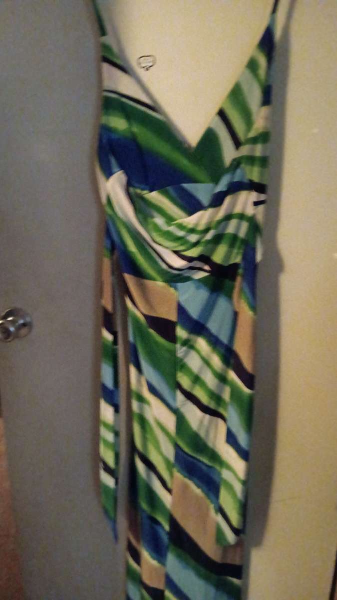 hauler top sundress in wild pattern color of greens  yellows
