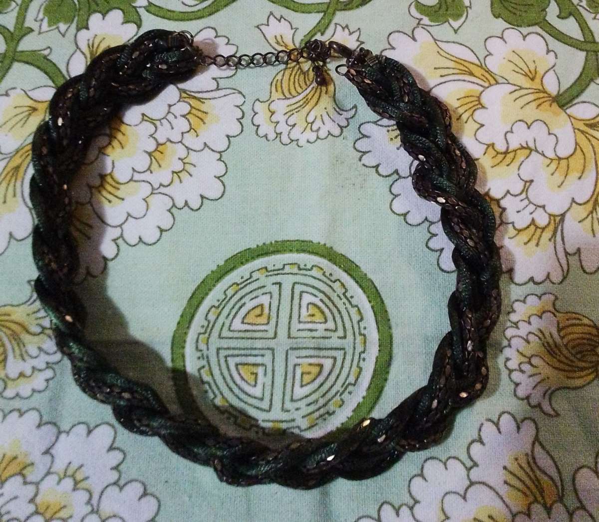 Womans Braided Necklace copper and brown