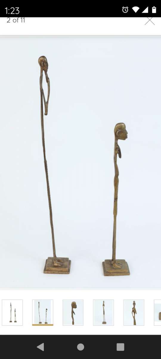African bronze tall collection of 2 men made in India