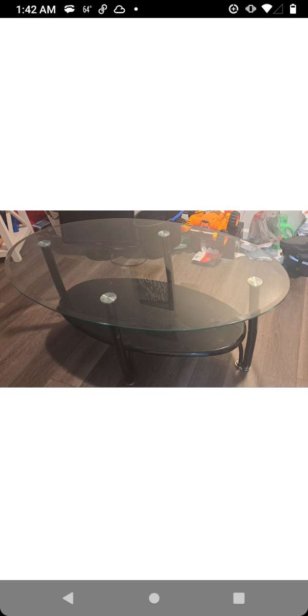 glass top coffee table