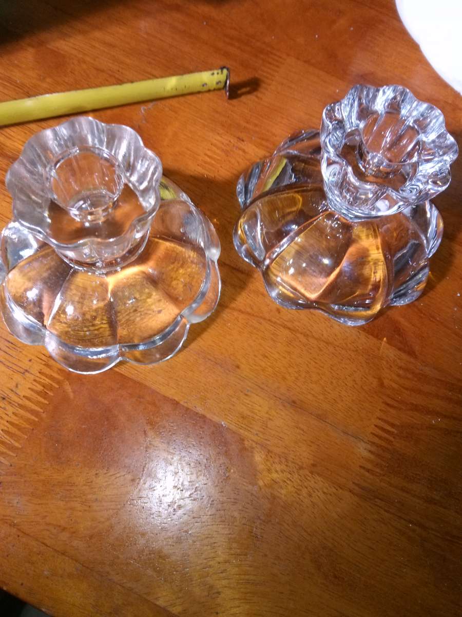 1930s Smith Glass Candle Holders