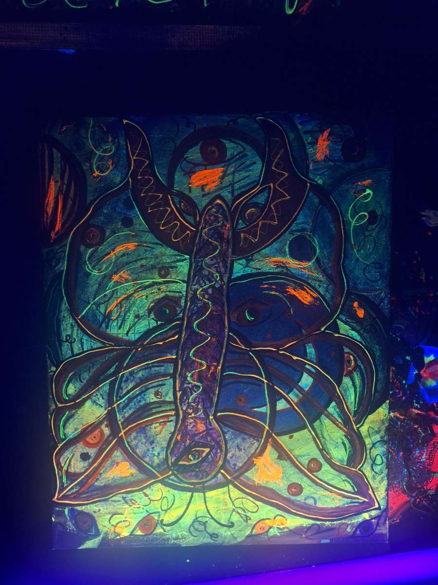 Abstract glow blacklist art canvas