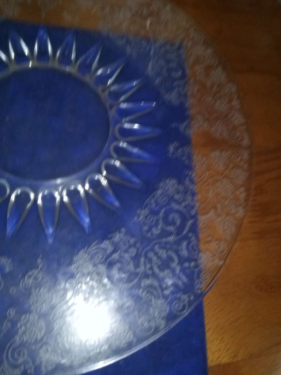 New Martinsville Prelude etch Radiance tray