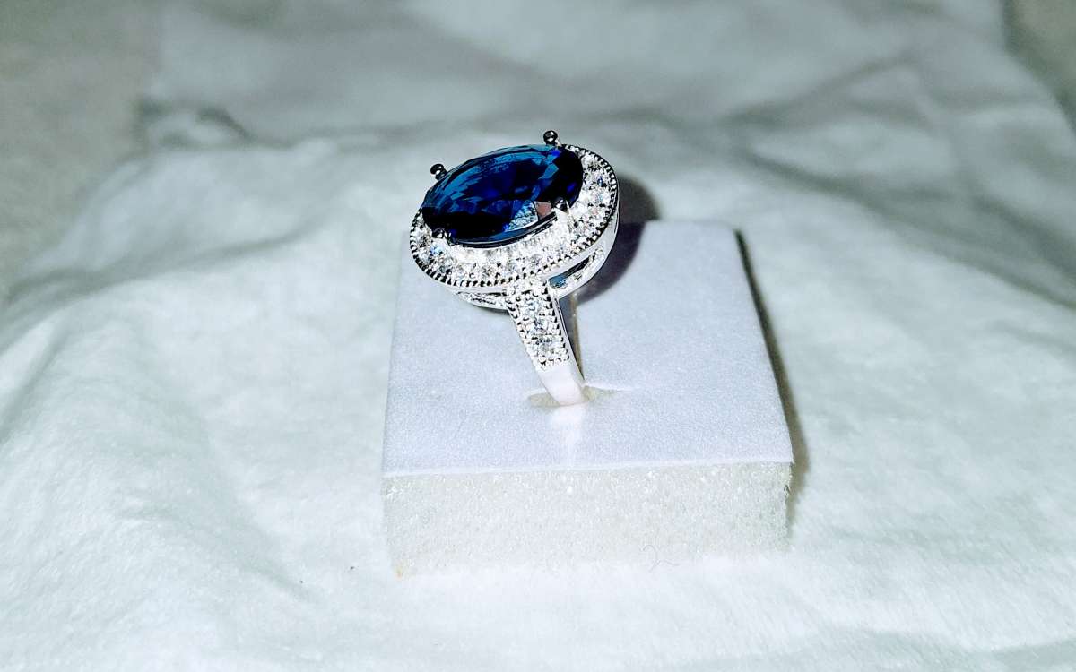 sapphire ring size 6  925 silver   New