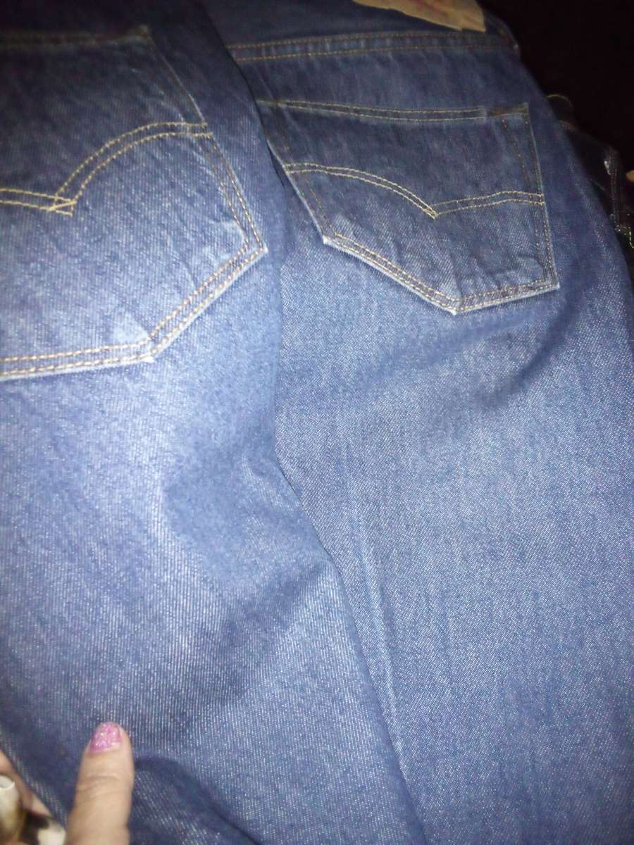 men blue jeans  he has different designs sizes are mostly 38