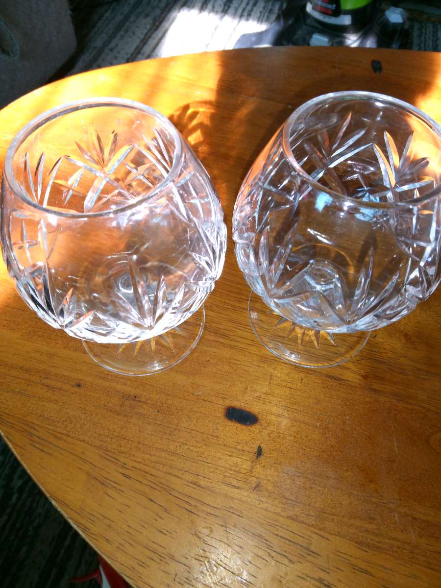 2 Crystal Brandy Snifters