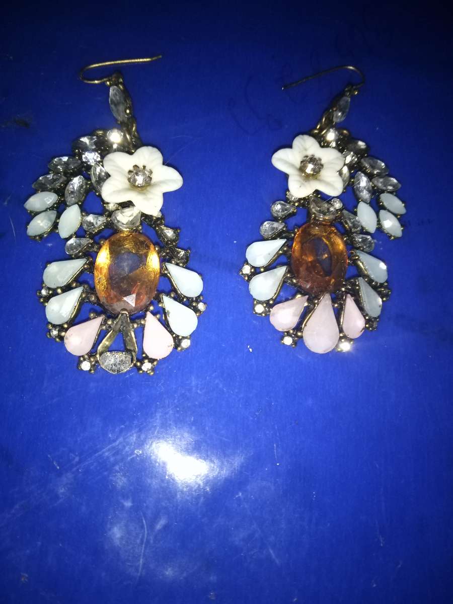 Vintage Glass Rhinestone Earrings