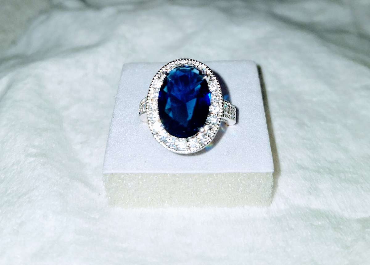 sapphire ring size 6  925 silver   New