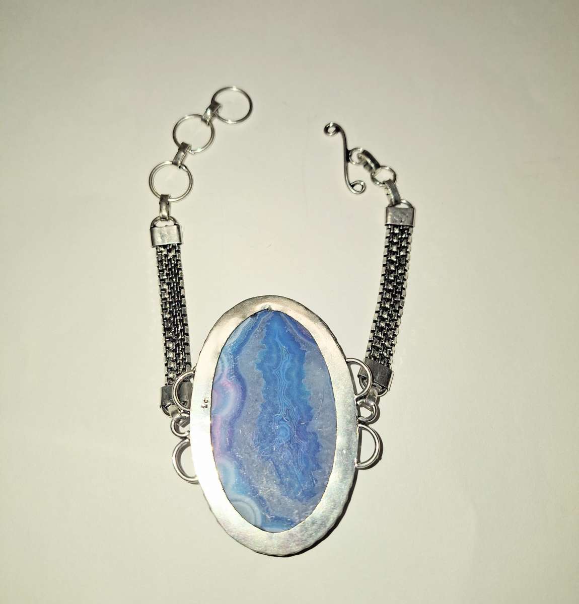 dragon veins agate bracelet 925 silver  New