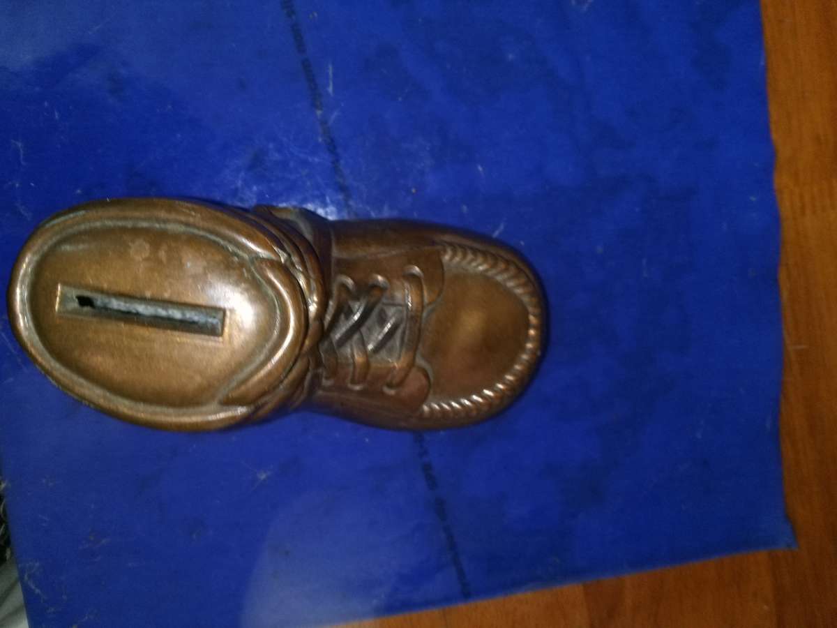 Bronzed Baby Shoe Bank