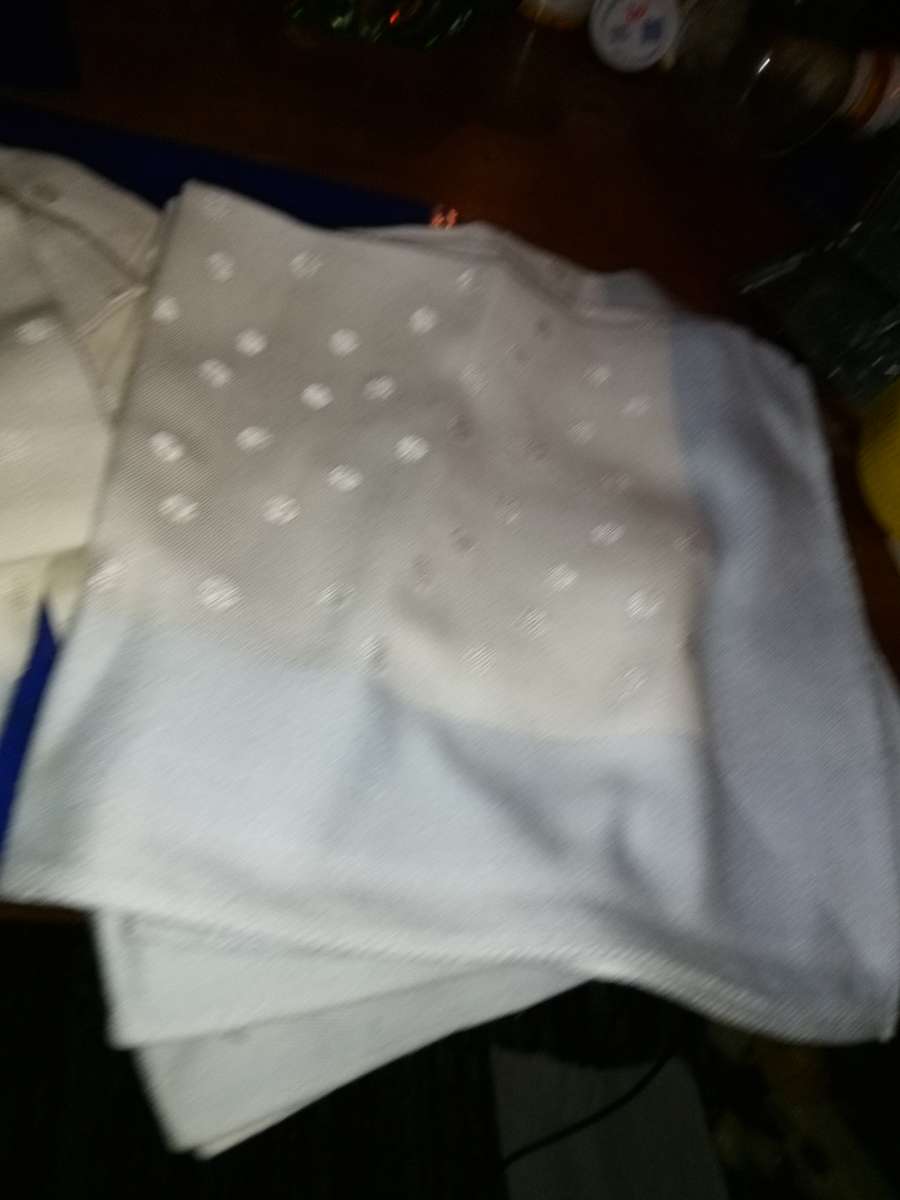 8 Blue and white Linen Napkins