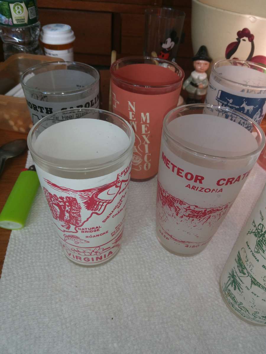 10 States Souvenir Glasses
