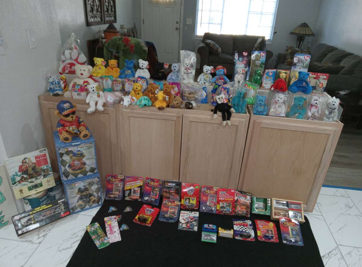Beanie baby collection and NASCAR collection