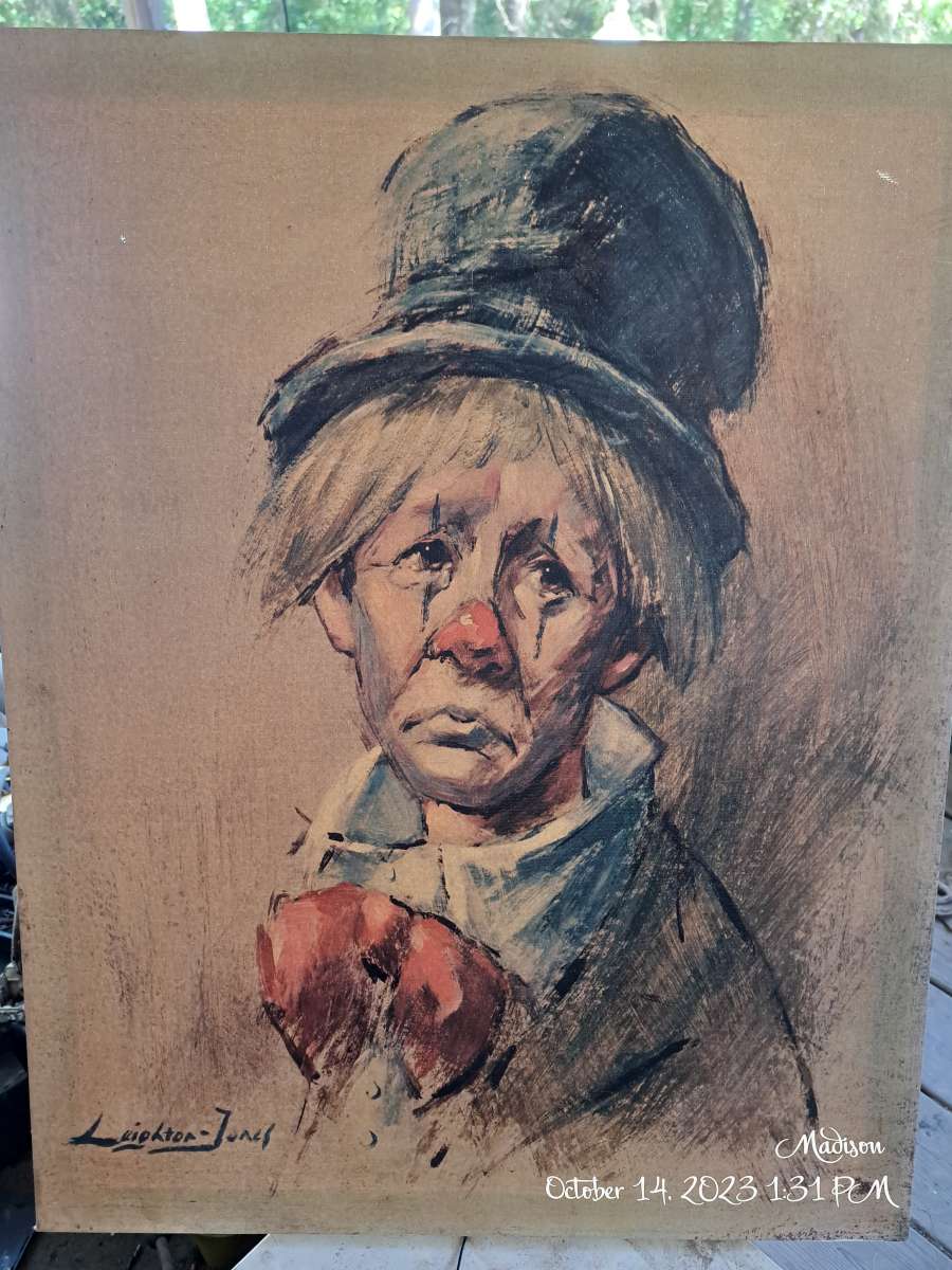 Clown painting by Leighton Jones