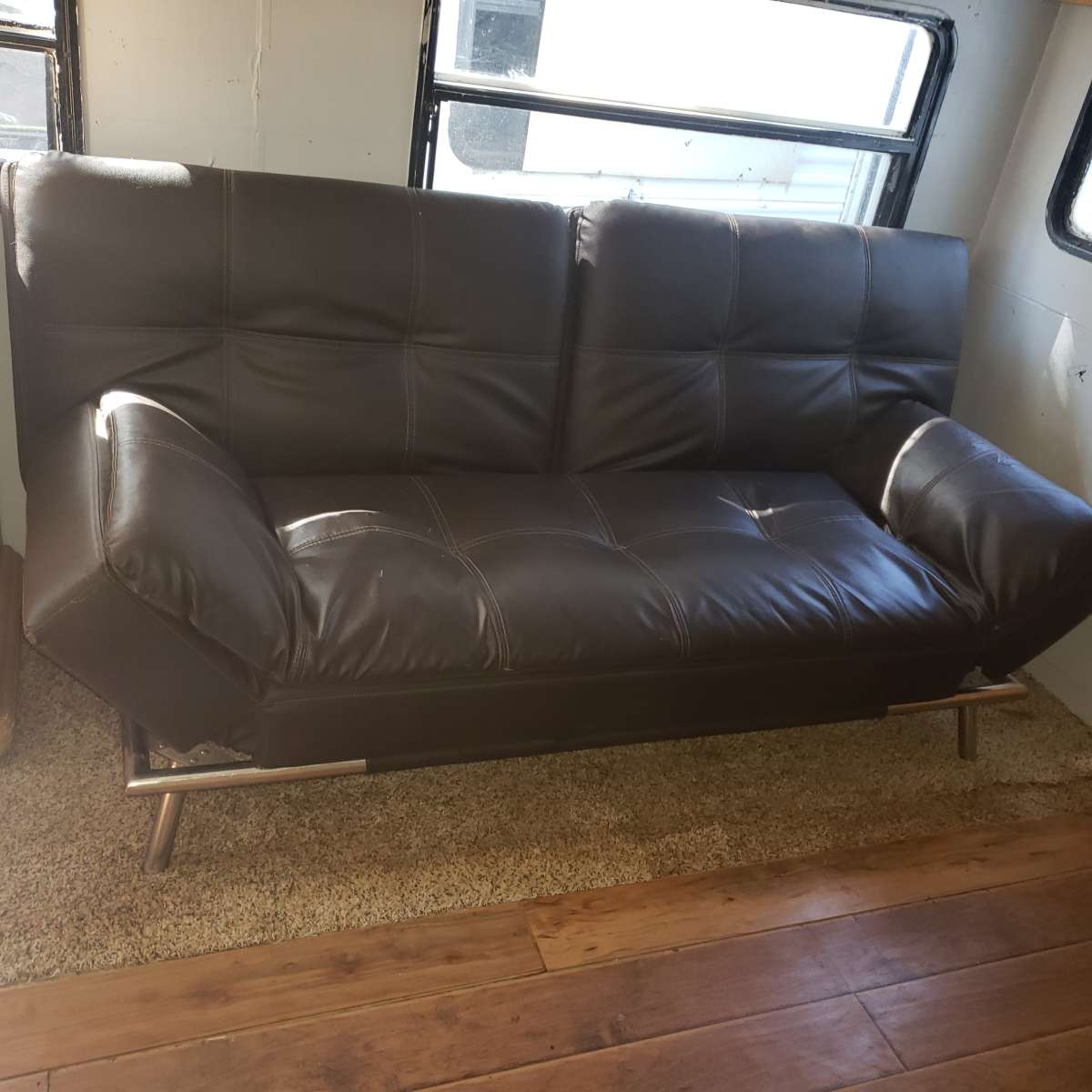 antique leather futon