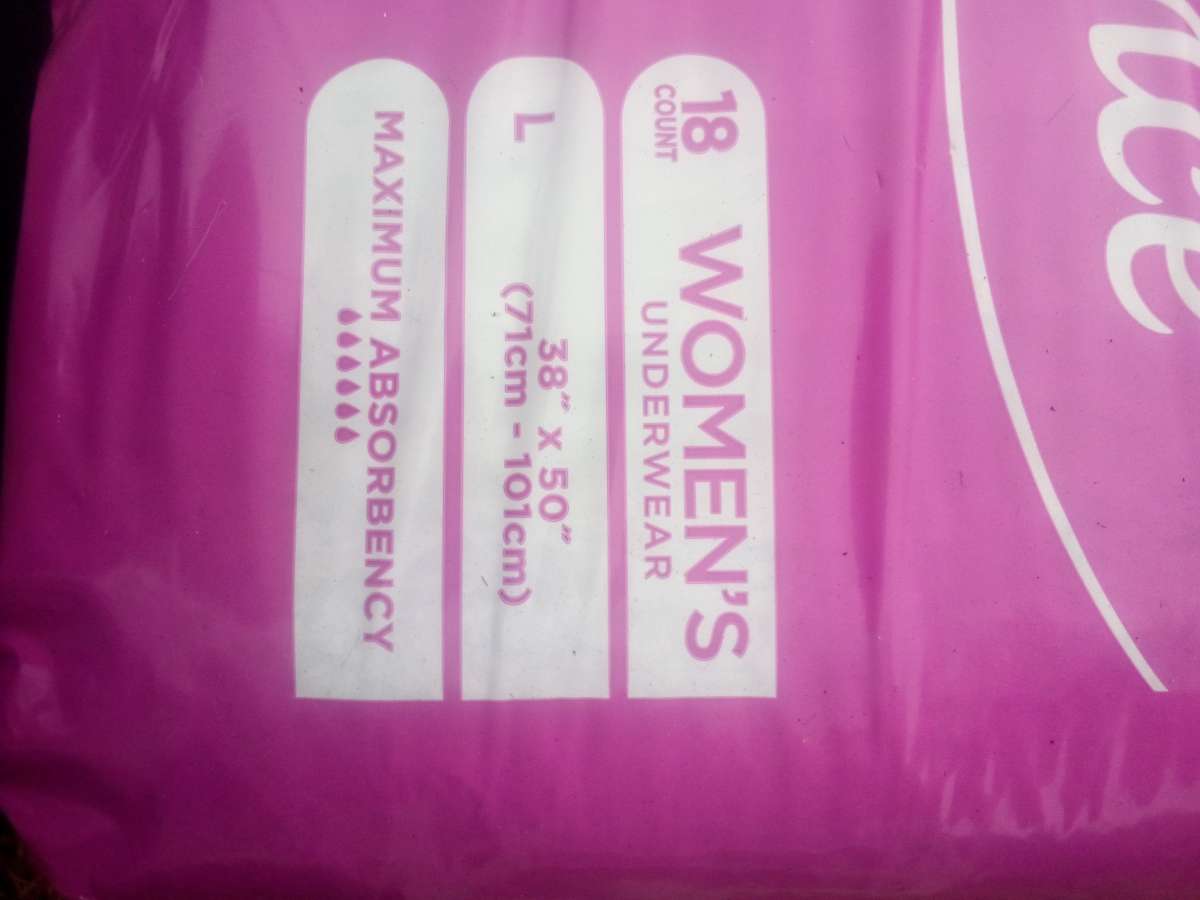 adult diapers 18 packs womens large