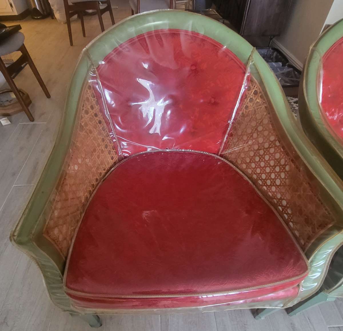 Vintage Rattan Barrel Chairs
