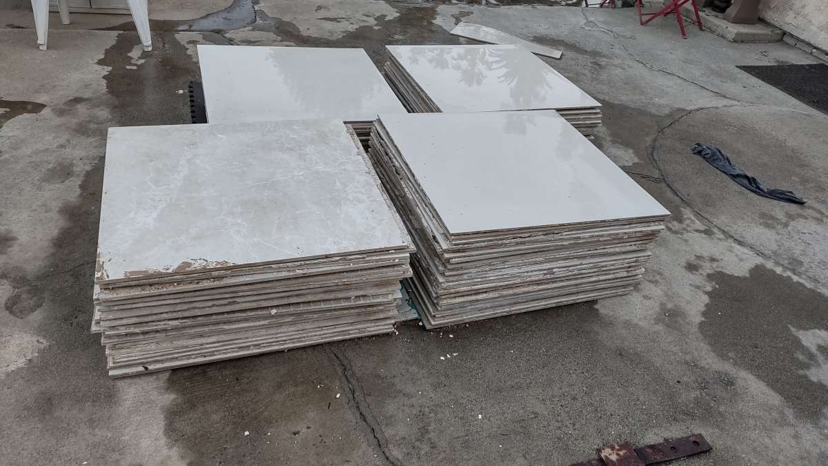 Used floor tiles