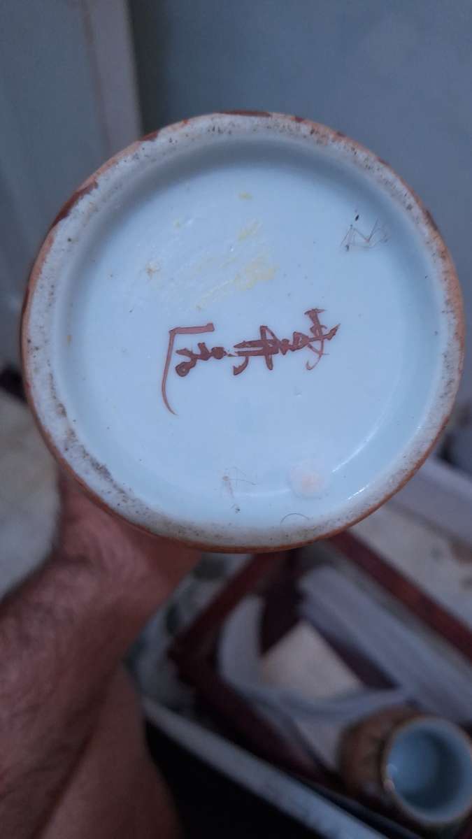 1920s Japanese vases with artist signatures