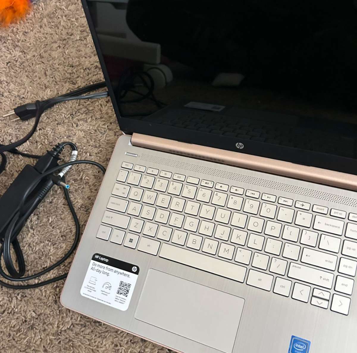 Rose Gold HP computer