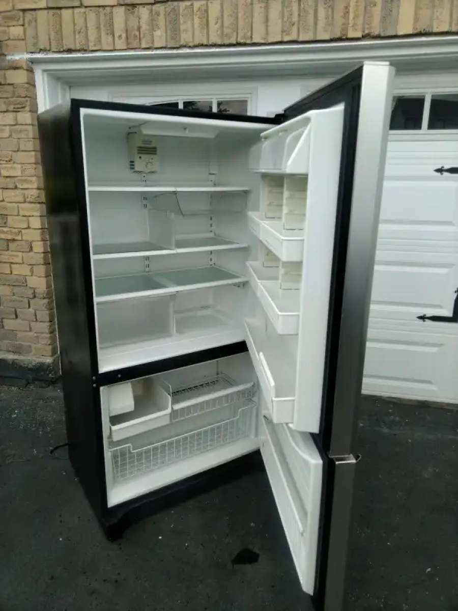 black Amana fridge