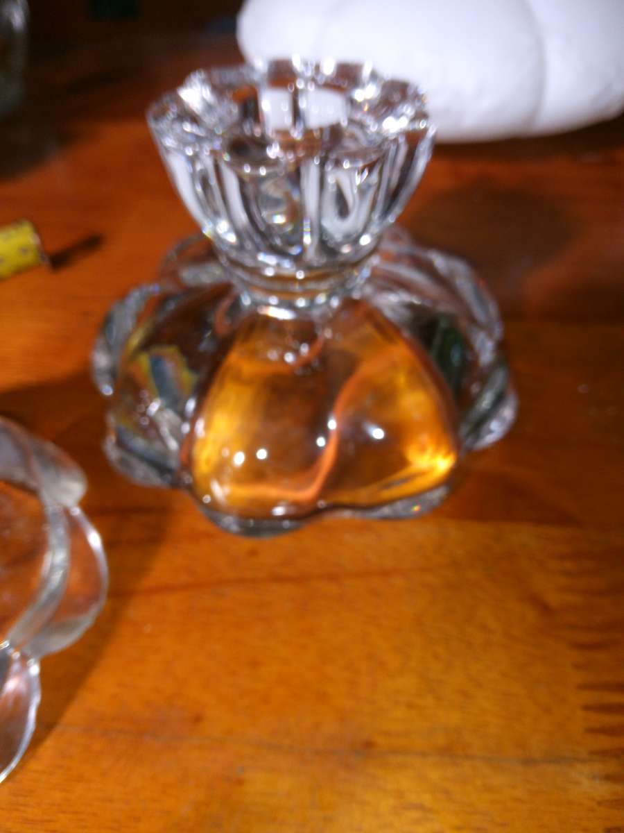 1930s Smith Glass Candle Holders