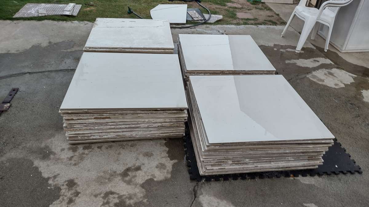 Used floor tiles