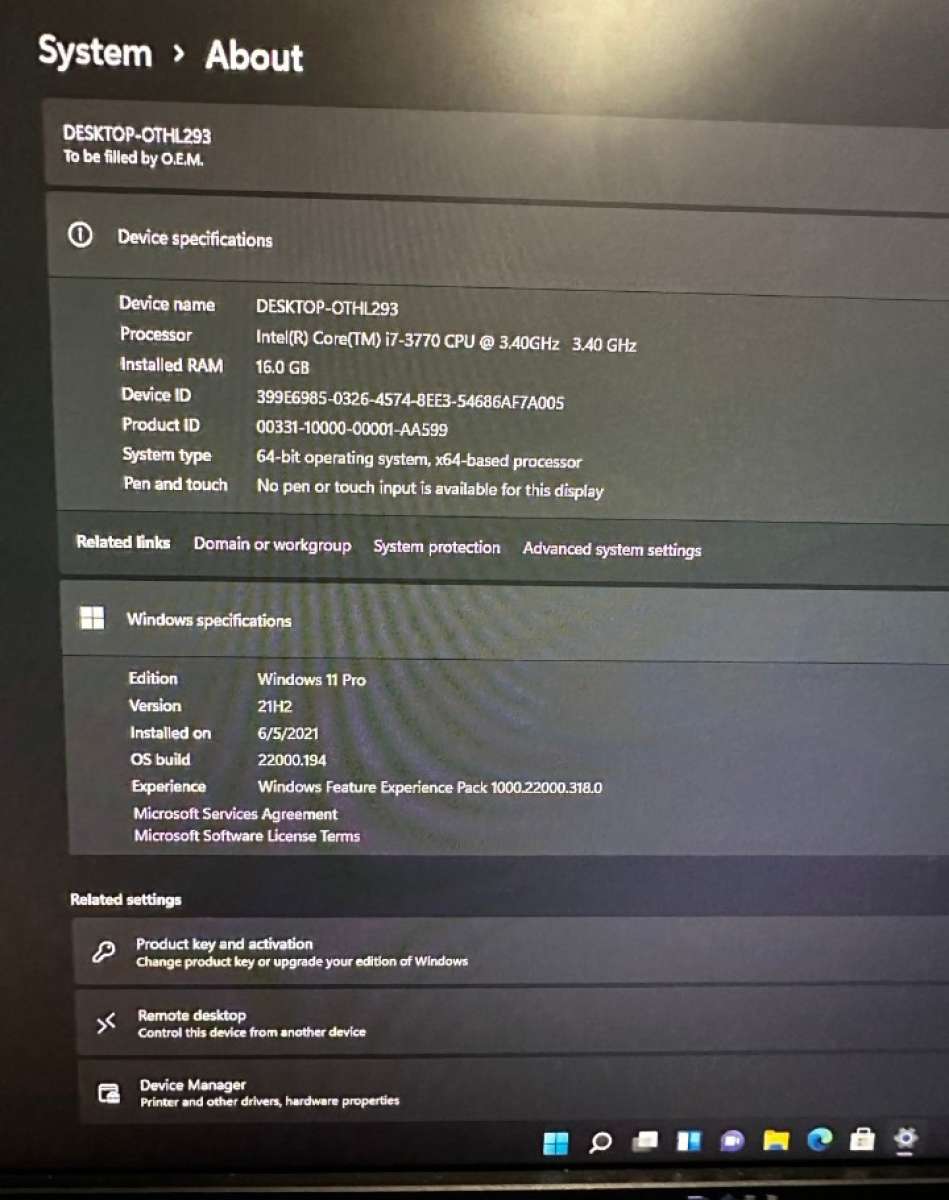 Gaming Pc  intel i7 3770  GTX 1060 6GB  RAM 16GB  SSD 1TB  W