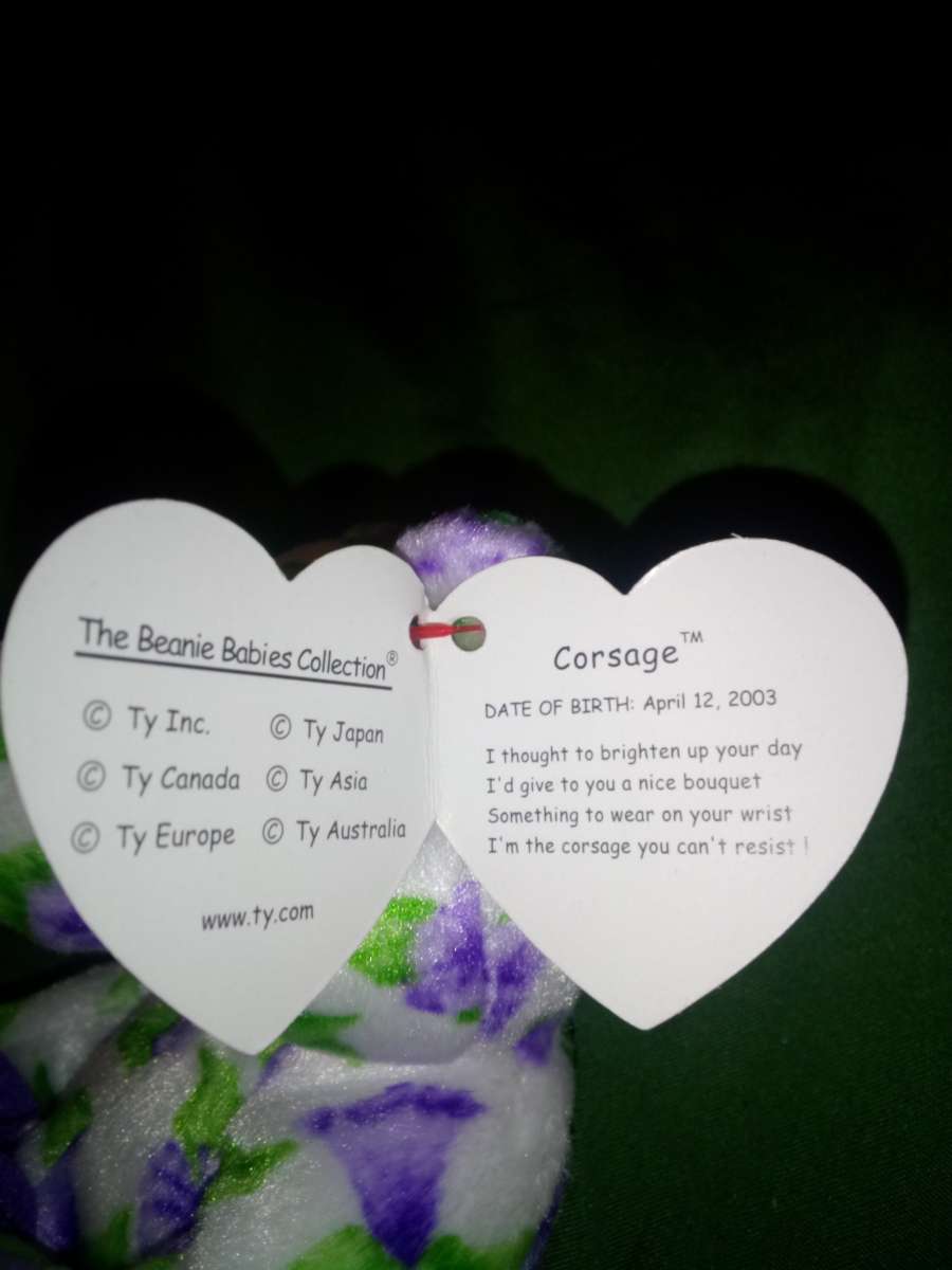 2002 Ty beanie babies corsage mint condition selling collect