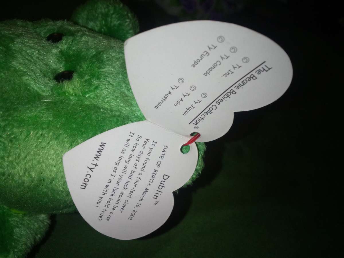 2002 Ty 10 yrs beanie babies Dublin mint selling collection