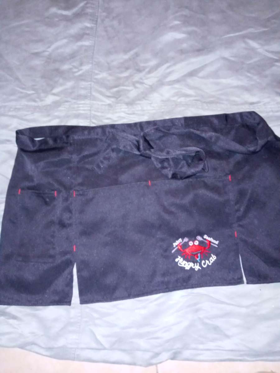 Seafood apron with free tshirt six free bibs with gloves fol