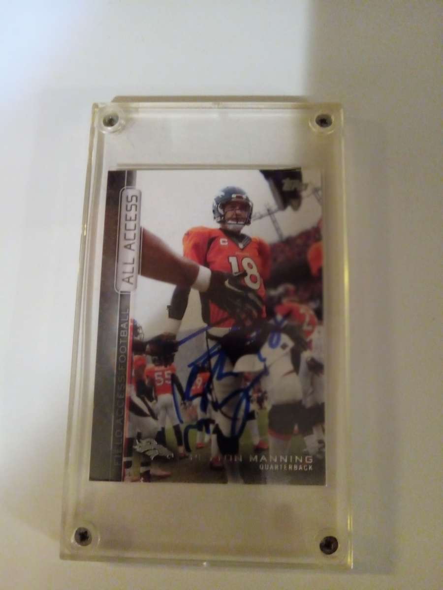 autographed Peyton manning Denver broncos card