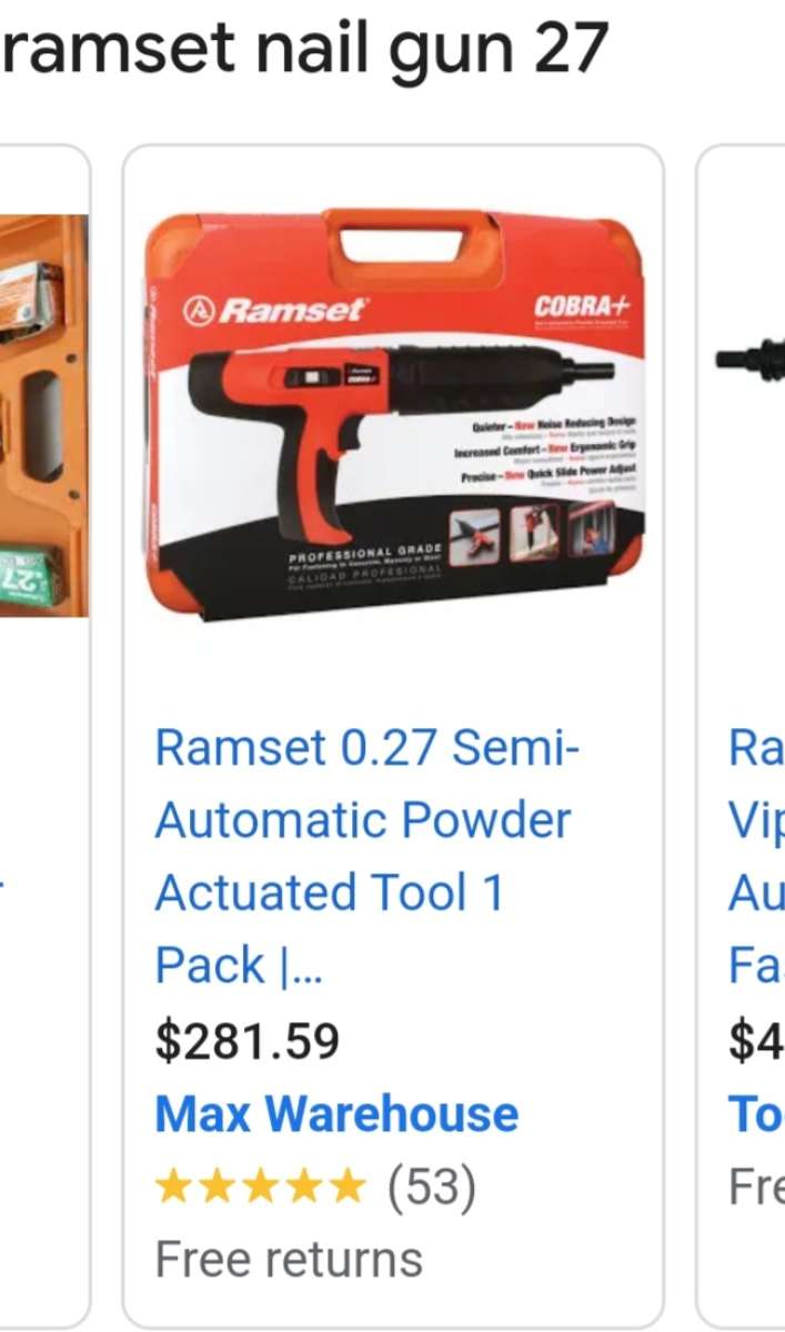 RAMSET COBRA PLUS 27 CALLIBER POWDER NAIL GUN