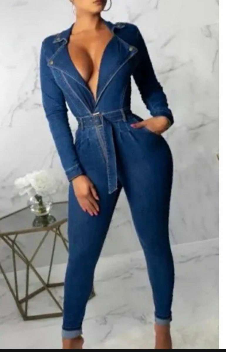 Womens cowboy denim jumpsuit