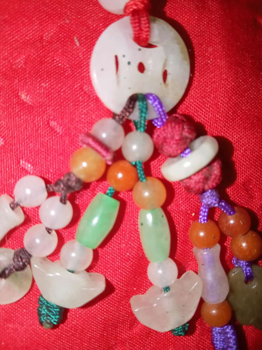 hand carved Jade lucky charm koala bear with extra Jade bead