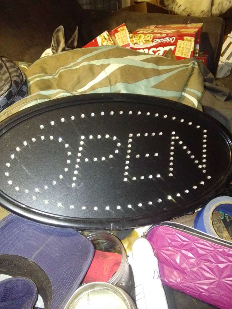 An OPEN sign