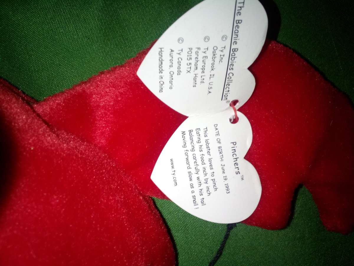 1993 Ty beanie babies pinchers mint selling collection