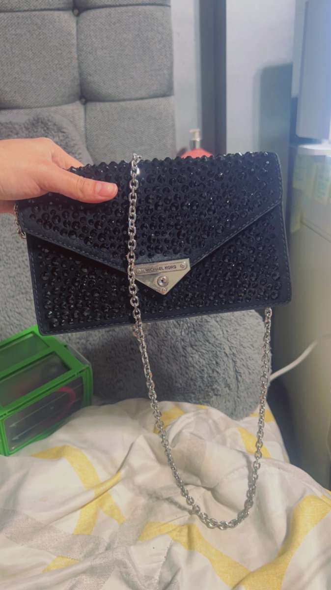 Stunning Statement Black Swarovski Cross Body