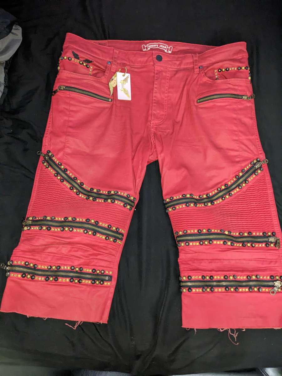 Designer Robins Jean Red Biker Shorts
