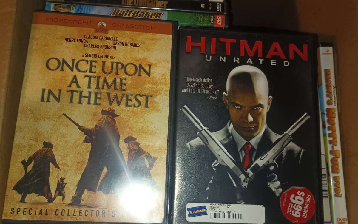 Box full of DVD movies