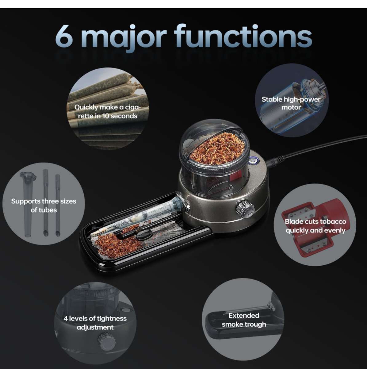 Electric Cigarette Rolling Machine Portable Tobacco Injector
